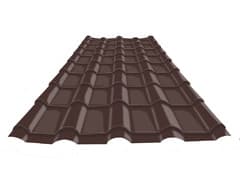 Металлочерепица Банга RAL8017 Шоколад БАРХАТ, 0,5 мм., ш.1.19(1.10) м., ЦМ