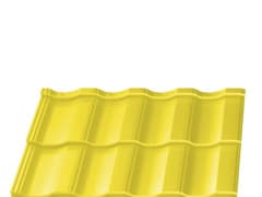 Металлочерепица Геркулес Элит, полиэстер, RAL1018 Желтый, 0.45 мм, 2 волны, ЦМ